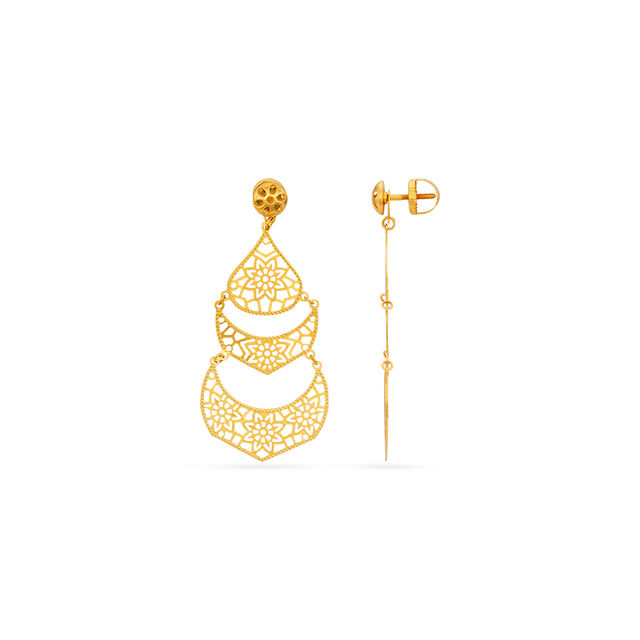 Tanishq 22 Karat Gold Earrings for Women 2