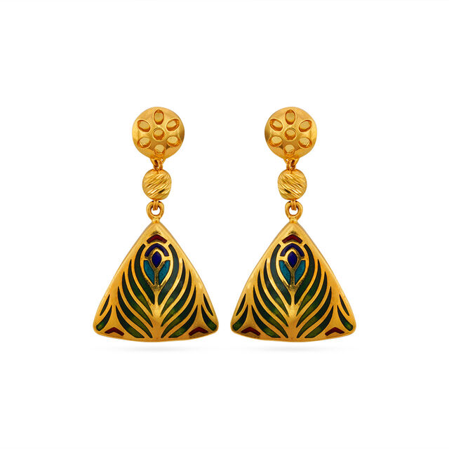 Tanishq 22 Karat Gold Earrings for Women 