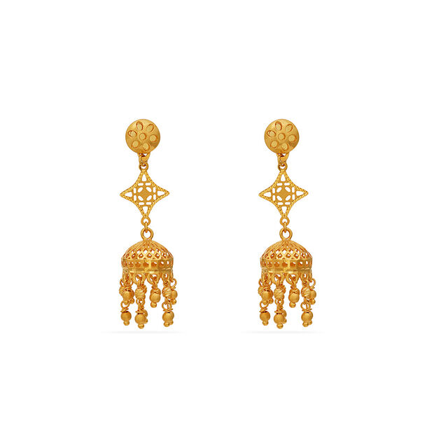 Tanishq 22 Karat Gold Earrings for Women 