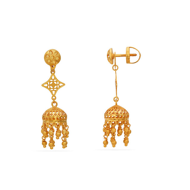 Tanishq 22 Karat Gold Earrings for Women 2