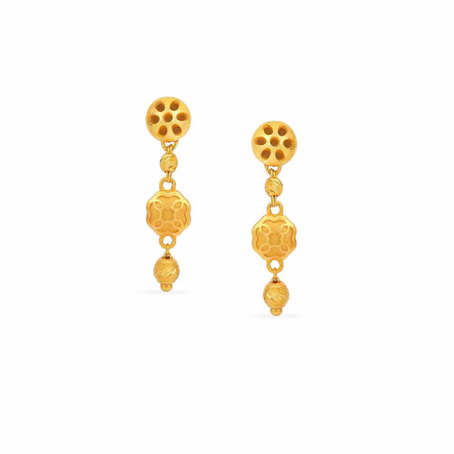 Tanishq 22KT Gold Drop Earring for Women 