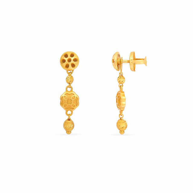 Tanishq 22KT Gold Drop Earring for Women 3