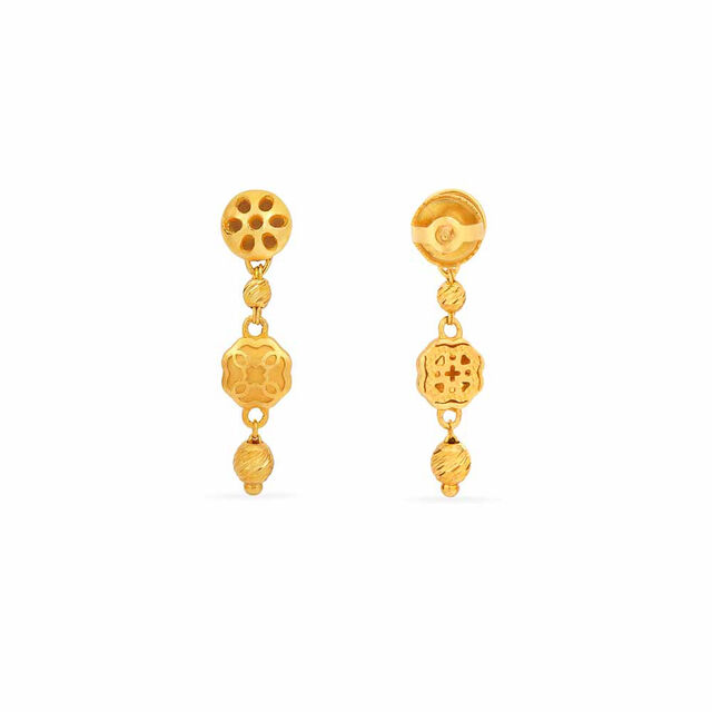 Tanishq 22KT Gold Drop Earring for Women 4