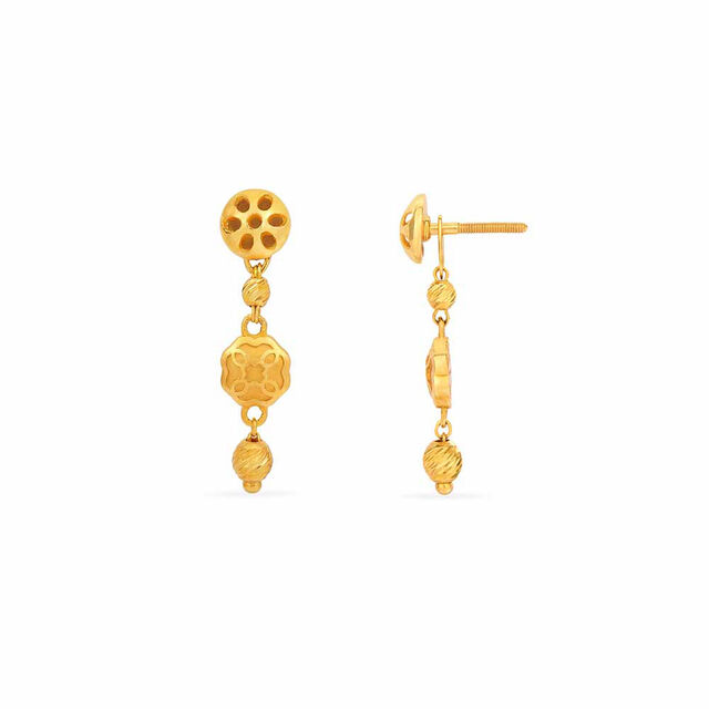 Tanishq 22KT Gold Drop Earring for Women 5