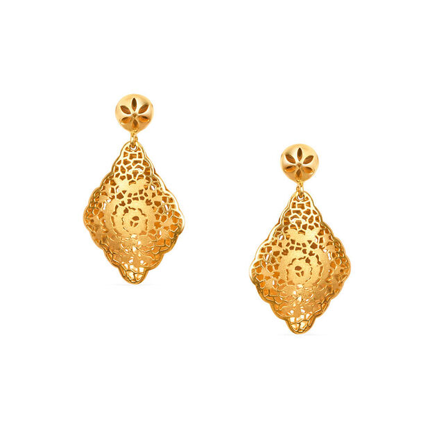 Tanishq 22KT Gold Drop Earring for Women 