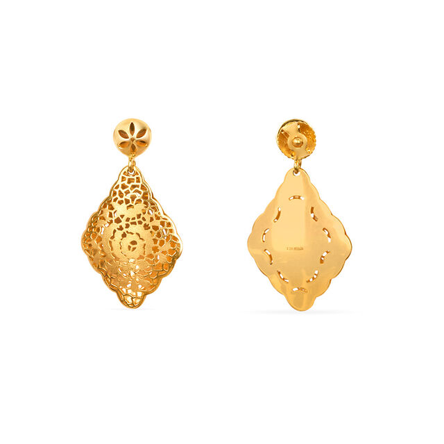 Tanishq 22KT Gold Drop Earring for Women 4