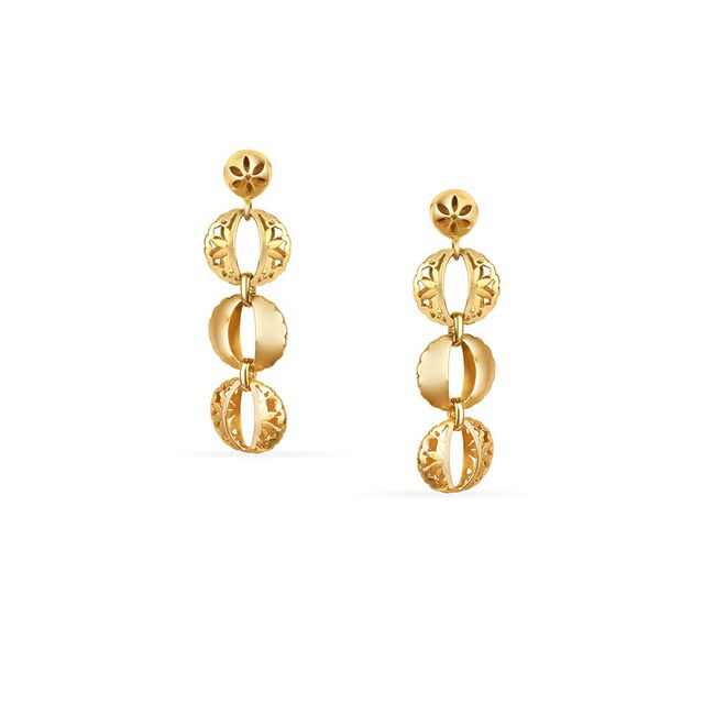 Tanishq 22KT Gold Drop Earring for Women 