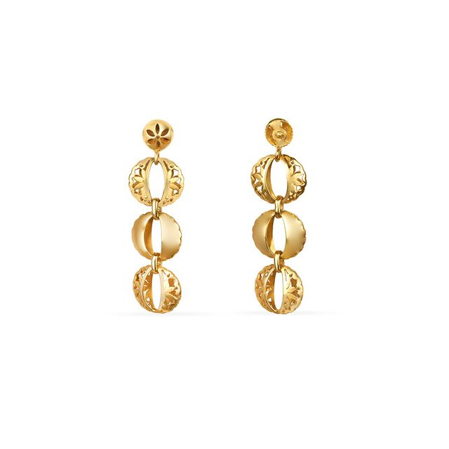 Tanishq 22KT Gold Drop Earring for Women 3