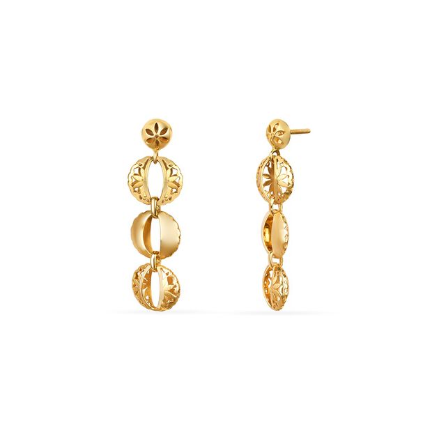 Tanishq 22KT Gold Drop Earring for Women 4