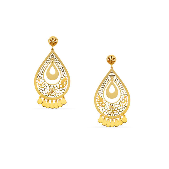 Tanishq 22KT Gold Drop Earring for Women 