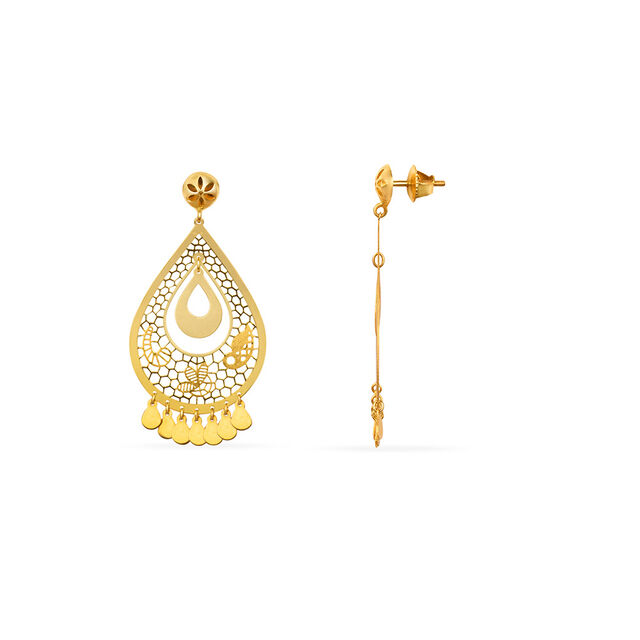 Tanishq 22KT Gold Drop Earring for Women 2