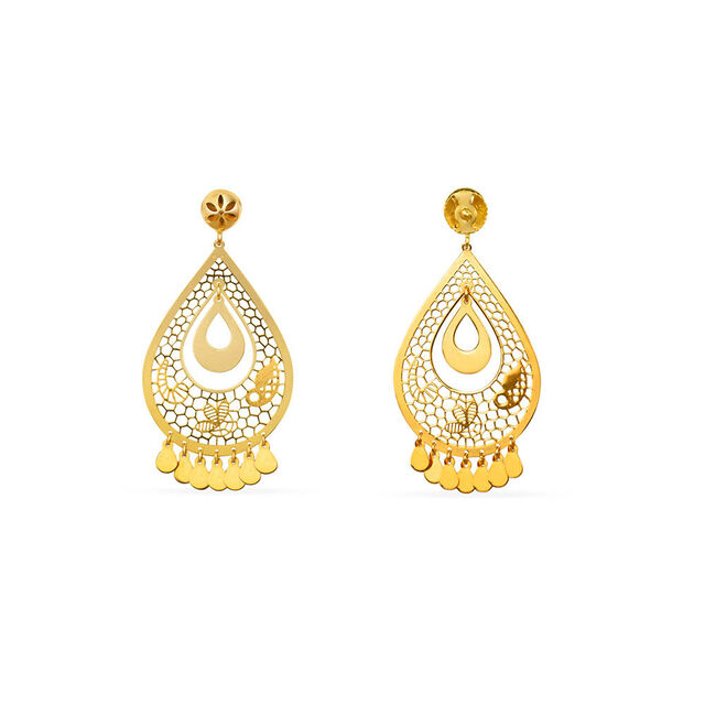 Tanishq 22KT Gold Drop Earring for Women 3