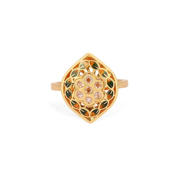 Tanishq 22KT Synthetic Stone Finger Ring for Women 