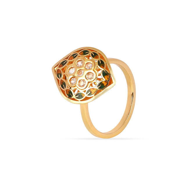 Tanishq 22KT Synthetic Stone Finger Ring for Women 2