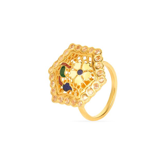 Tanishq 22KT Synthetic Stones Finger Ring for Women 2