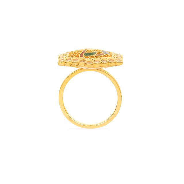 Tanishq 22KT Synthetic Stones Finger Ring for Women 3