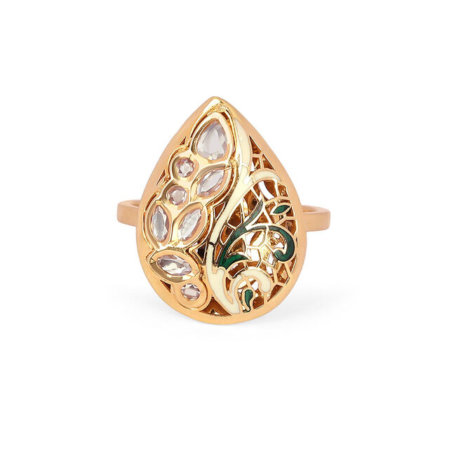 Tanishq 22KT Synthetic Stone Finger Ring for Women 