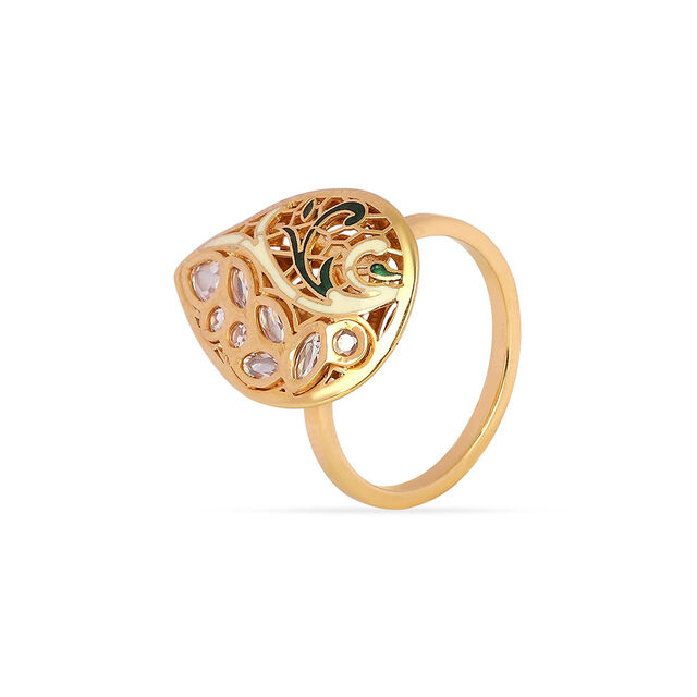 Tanishq 22KT Synthetic Stone Finger Ring for Women 2