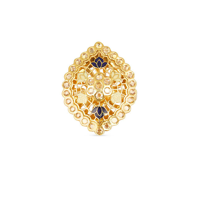 Tanishq 22KT Synthetic Stone Finger Ring for Women 