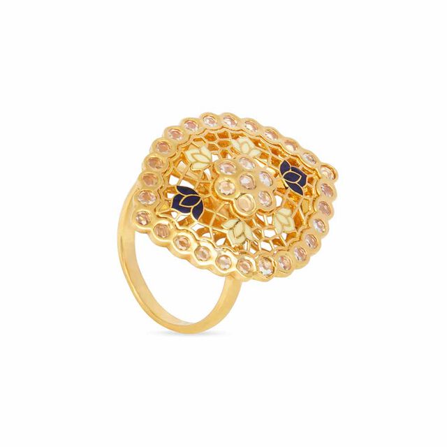 Tanishq 22KT Synthetic Stone Finger Ring for Women 4