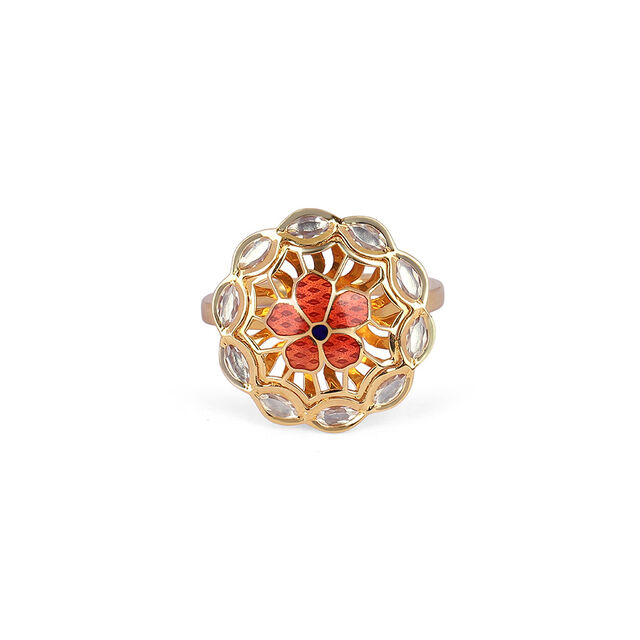 Tanishq 22KT Synthetic Stone Finger Ring for Women 