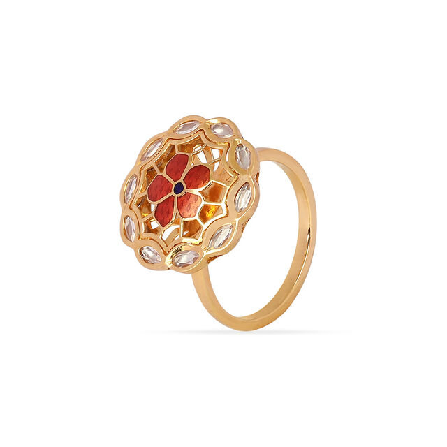 Tanishq 22KT Synthetic Stone Finger Ring for Women 2