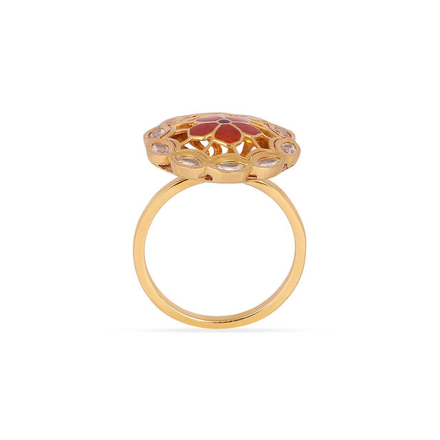 Tanishq 22KT Synthetic Stone Finger Ring for Women 3
