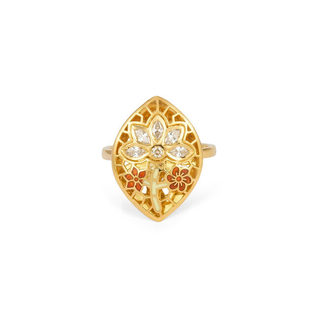 Tanishq 22KT Synthetic Stone Finger Ring for Women 