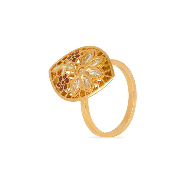 Tanishq 22KT Synthetic Stone Finger Ring for Women 2