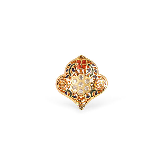 Tanishq 22KT Synthetic Stone Finger Ring for Women 