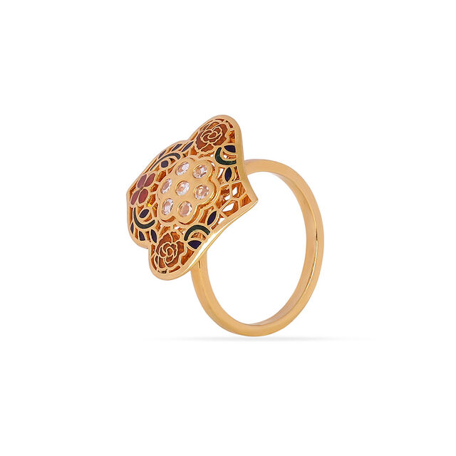 Tanishq 22KT Synthetic Stone Finger Ring for Women 2