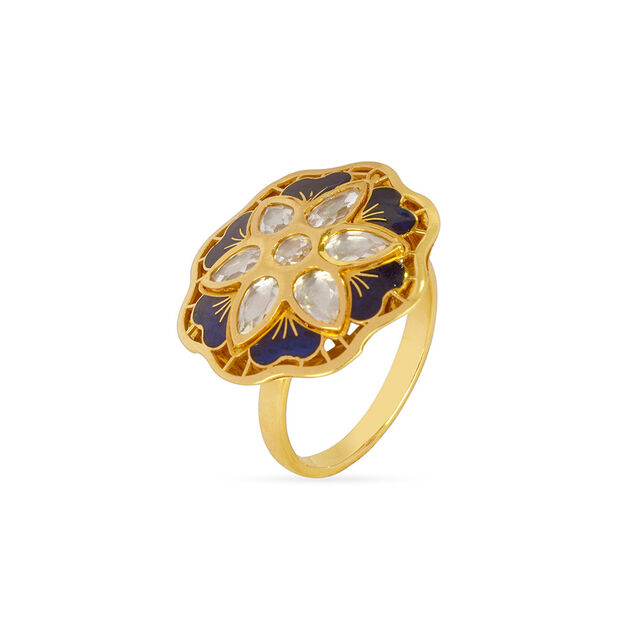 Tanishq 22KT Synthetic Stone Finger Ring for Women 2