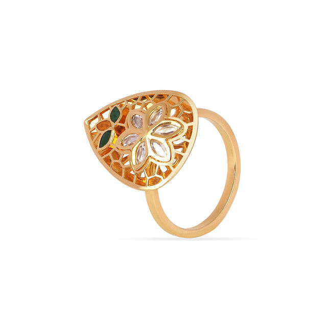 Tanishq 22KT Synthetic Stone Finger Ring for Women 2