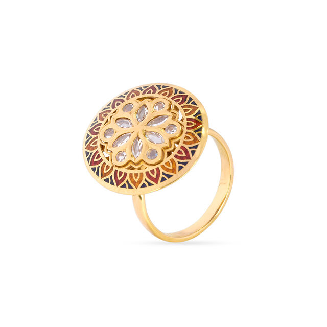 Tanishq 22KT Synthetic Stone Finger Ring for Women 2