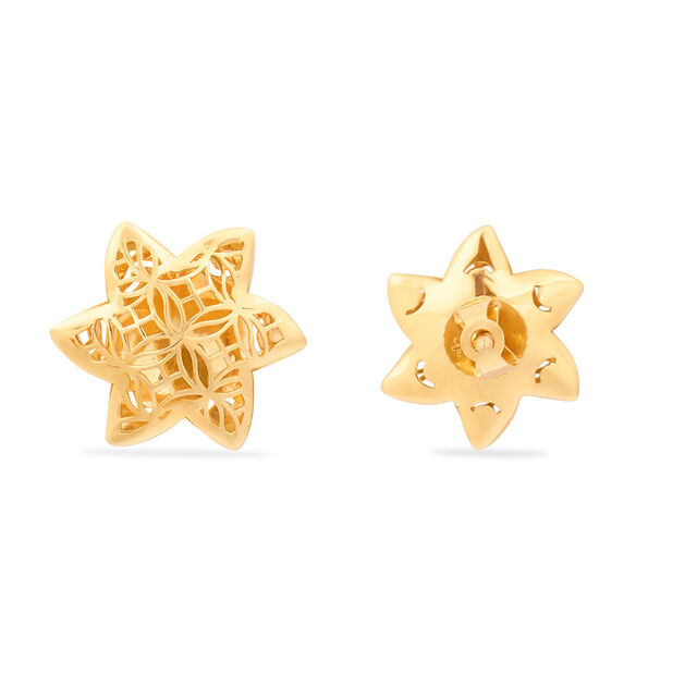 Tanishq 22KT Gold Stud Earring for Women 4