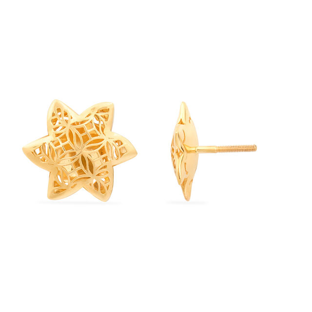 Tanishq 22KT Gold Stud Earring for Women 5