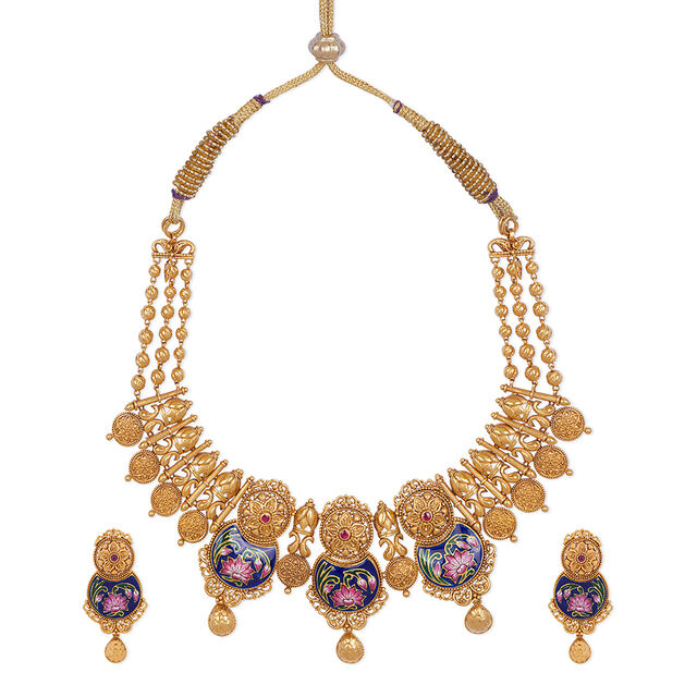 Tanishq 22KT Gold Necklace Set for Women 