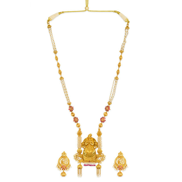 Tanishq 22KT Synthetic Stone Neckwear Set for Women 