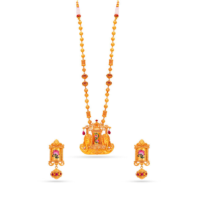 Tanishq 22KT Gold Necklace Set for Women 2