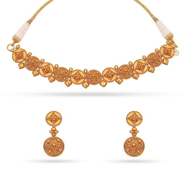 Contemporary Flower Carpet Inspired Choker Set 4