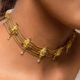 Regal Conch Inspired Gold Choker Set 
