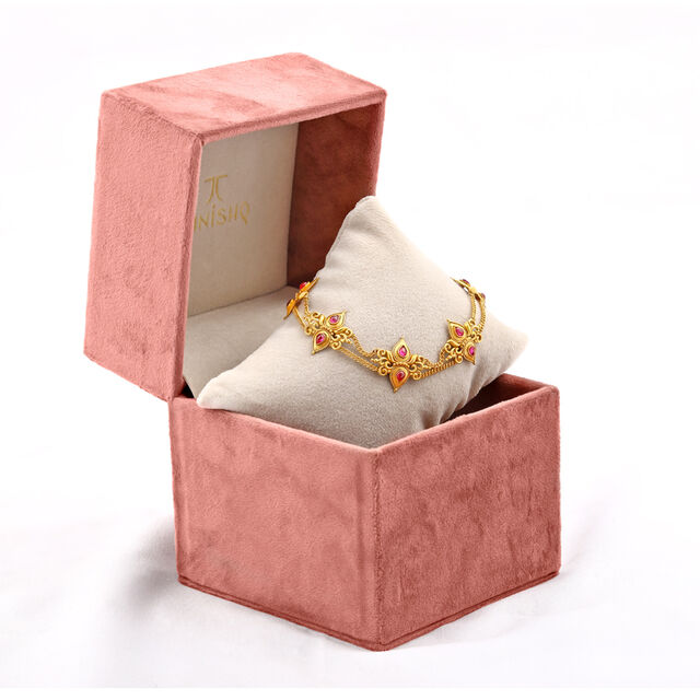 Kempu Stones Onam Bracelet 