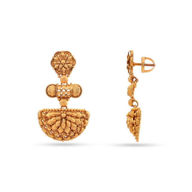 Kerala Style Gold Earrings 4