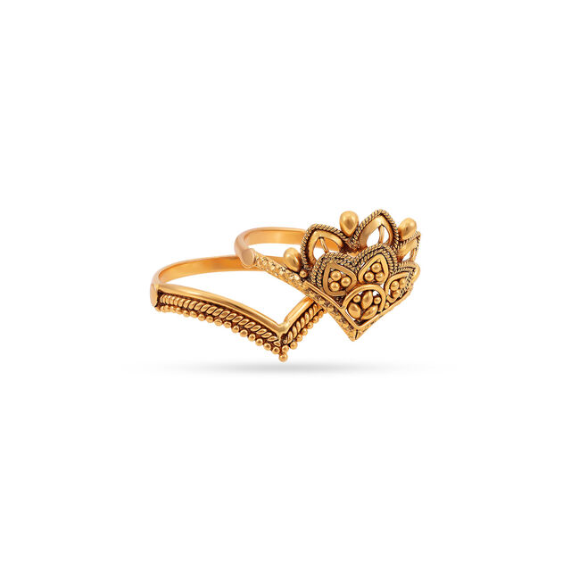 Etched in Gold Mural Duo Rings 7