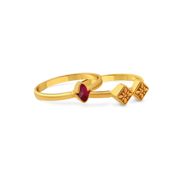 Layered Mural Art Detailed Gold Rings 6