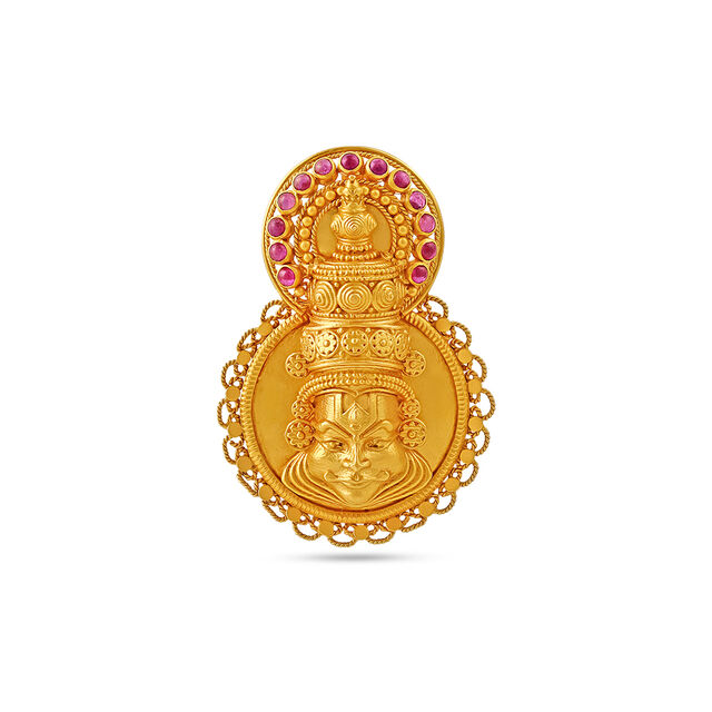 Exquisite Gold Kathakali Pendant 4