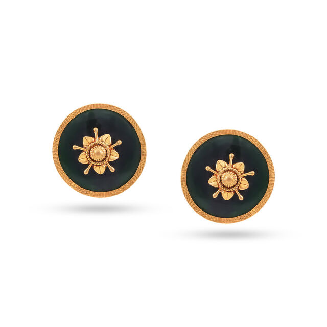 Tanishq Perfect Pookkalam Gold Ear Studs 22K Yellow Gold for Women 2