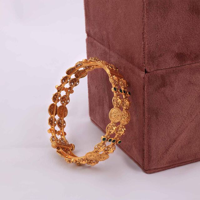 Charm of Pookkalams Gold Bangle 2