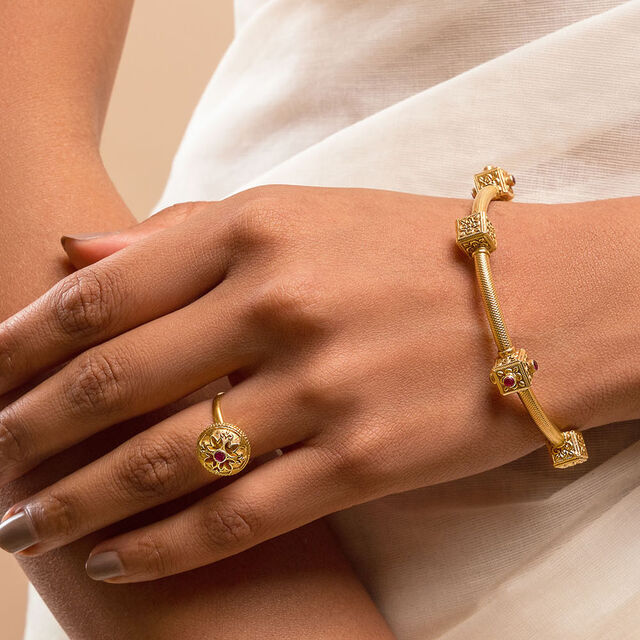 Structured Pookalam Bangle - Set of 2 Bangles 7