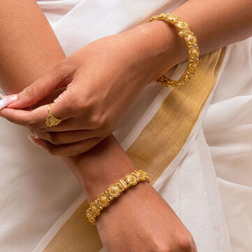 Pookalam Inspired Gold Bangle (Single Bangle)